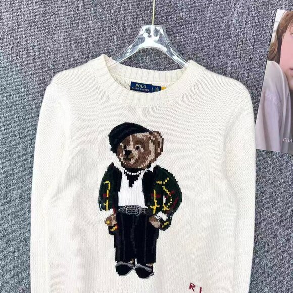 Polo Ralph Lauren White sweater with bear pattern - Picture 11 of 12